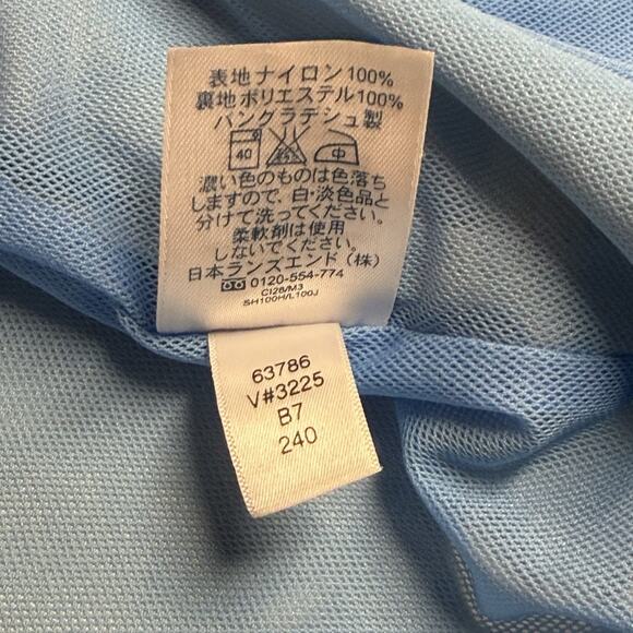 Men's Lands End Hooded Cream Colored Full Zip Windbreaker Size Large Zip Pockets - Picture 12 of 15